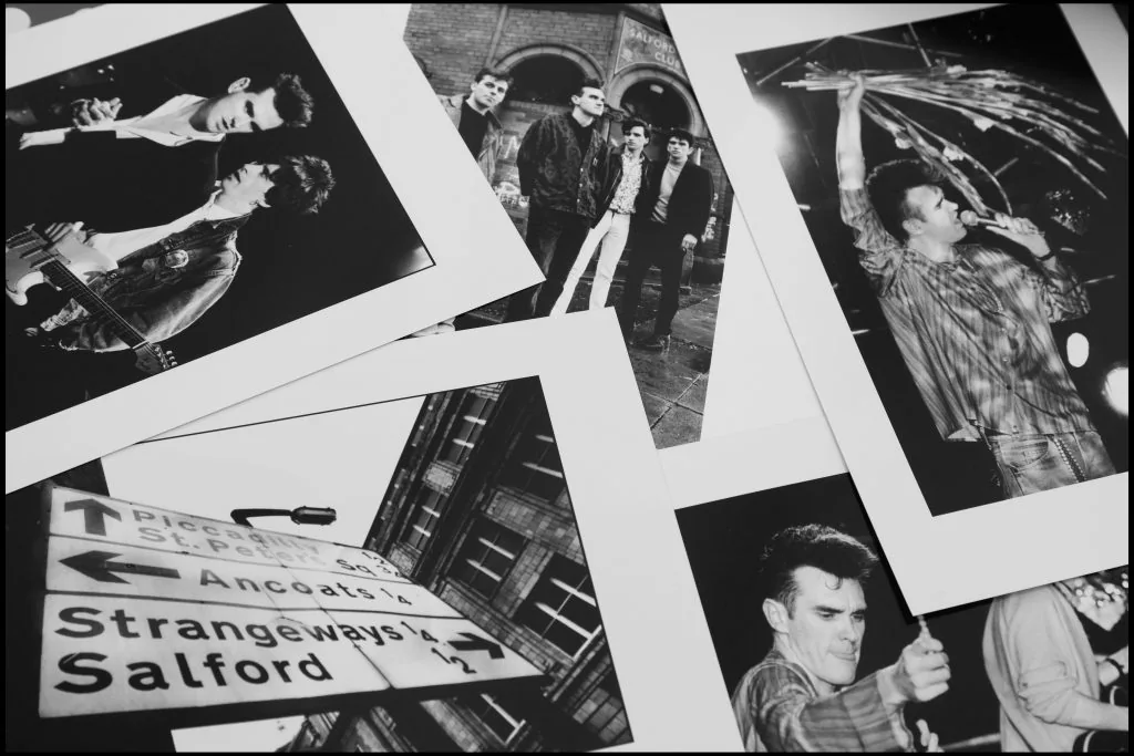 Selection of black and white photographic prints of The Smiths by Stephen Wright